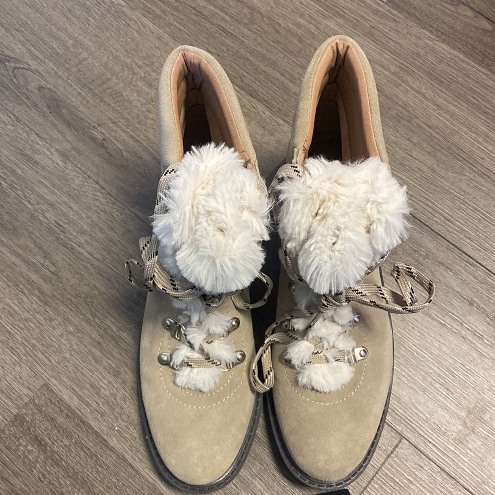 Sam Edelman Darrah 2 Tan Suede Lace Up Ankle Boots - Picture 6 of 8